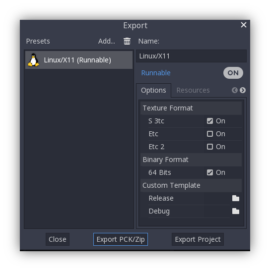 export of .pck-files in editor